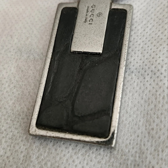Gucci Leather/Palladium Keychain - Picture 5 of 6